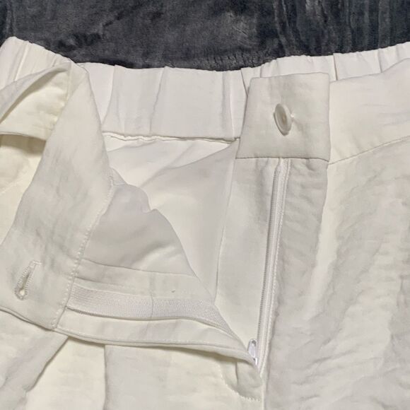 b new york Culottes Womens Medium White/Cream Wide Leg Belted Pockets Lined Boho - Picture 4 of 12